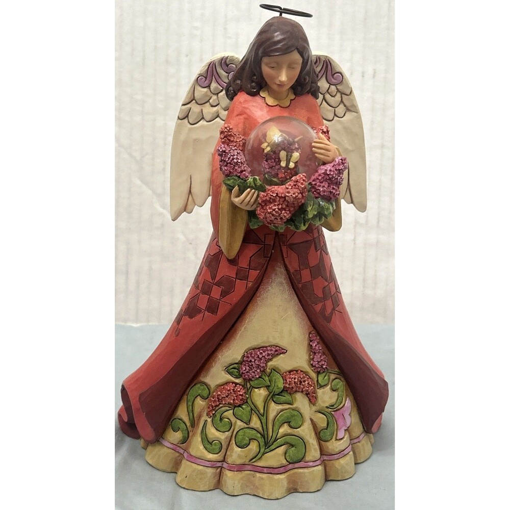 Jim Shore Heartwood Creek Grace in Flight Angel Figurine 4047056 Retired Lilac